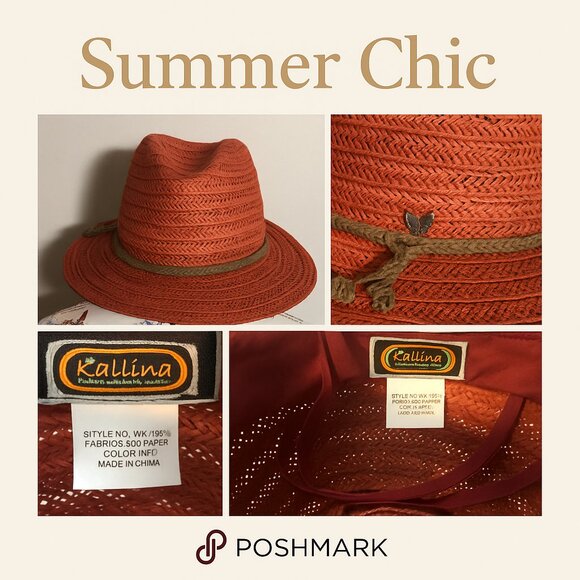 Red Kalina Woven Fedora Hat – Boho & Casual Chic main image 5
